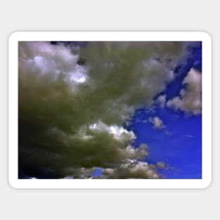 Bold Large Plump Clouds in a Bright Blue Sky on a Sunny Day Photograph Sticker